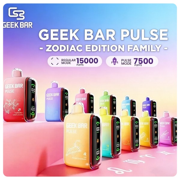 拋棄式電子煙Geek Bar Pulse 15000口 雙模式調整 日期新鮮 10/18